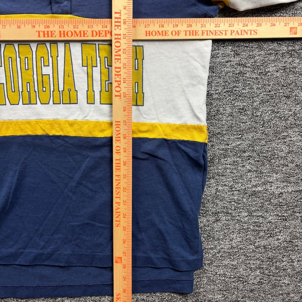 Vintage 1990s Nutmeg Georgia Tech Rugby Polo Long Sleeve Blue Size Large - Picture 7 of 7